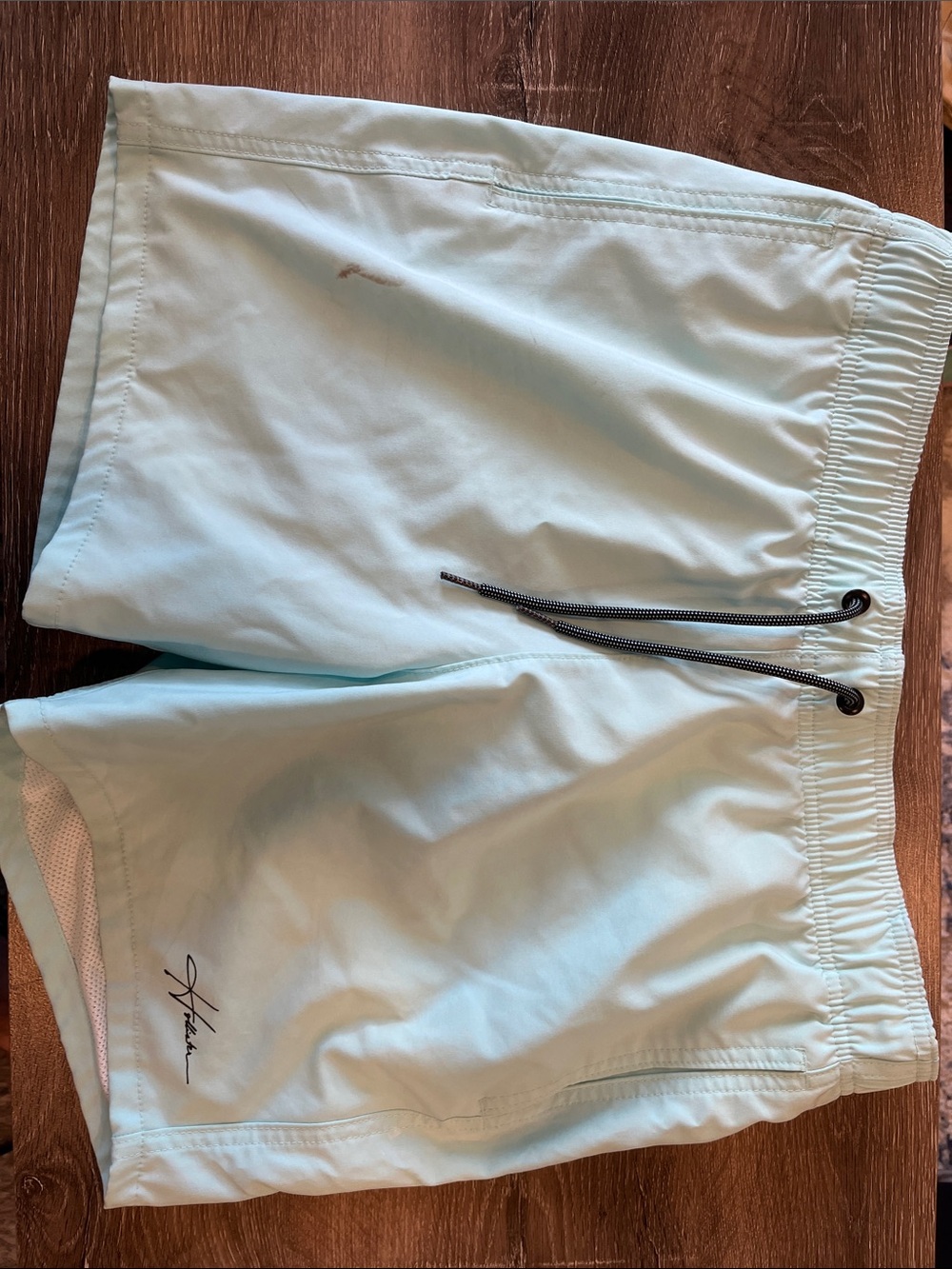 Hollister Light Blue Men’s Swim Trunks with Drawstring